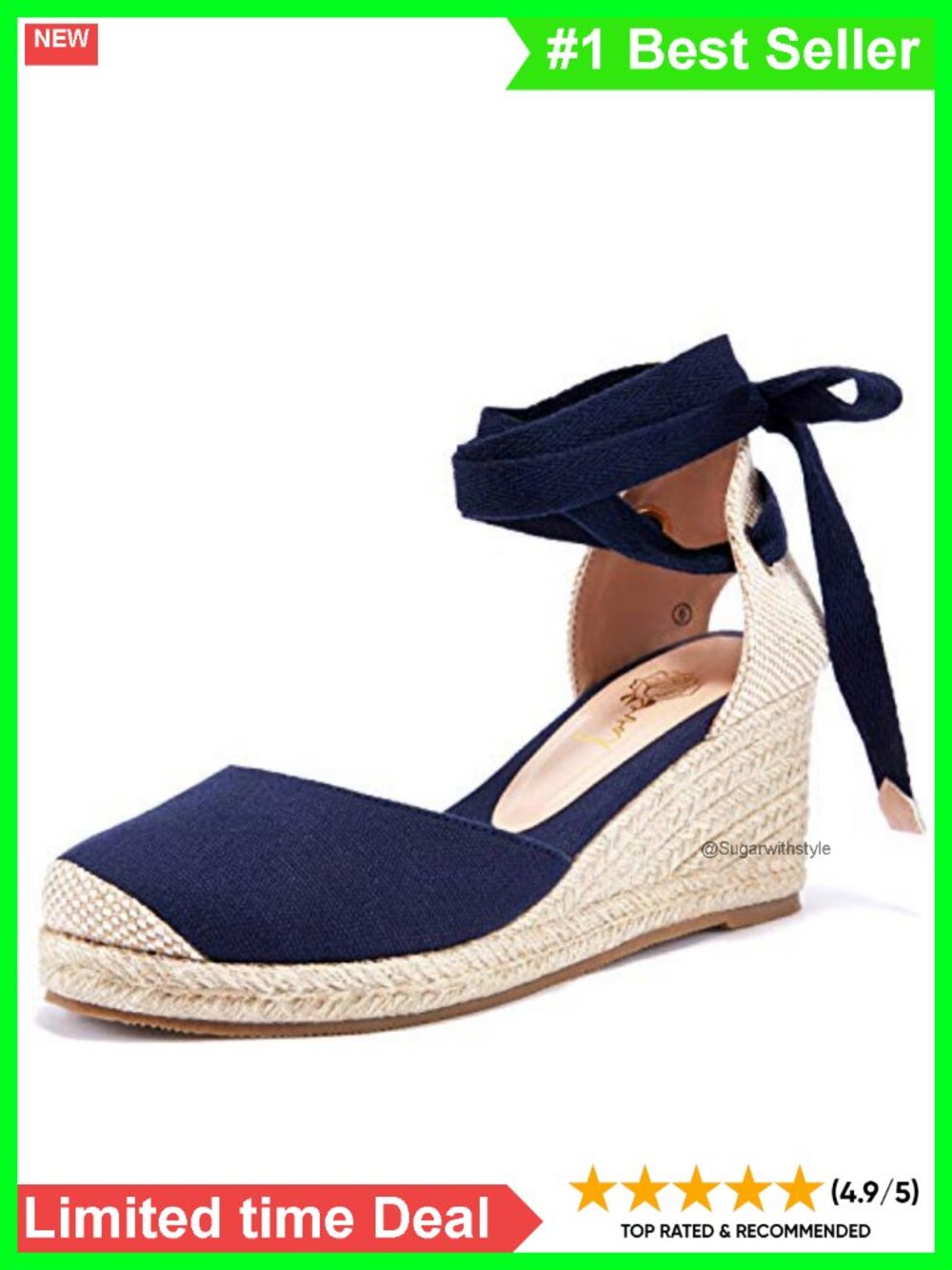 Platform Espadrille Lace Up Closed Toe Summer Wedge Sandals